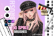 Procreate Spike Metal Stamp Brushes, a Brush Add-On by Revabrush (Thumbnail 1 of 7)