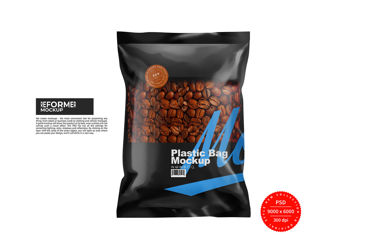 Black Plastic Bag Mockup, a Packaging Mockup by Reformer Mockup (Photo 3 of 6)