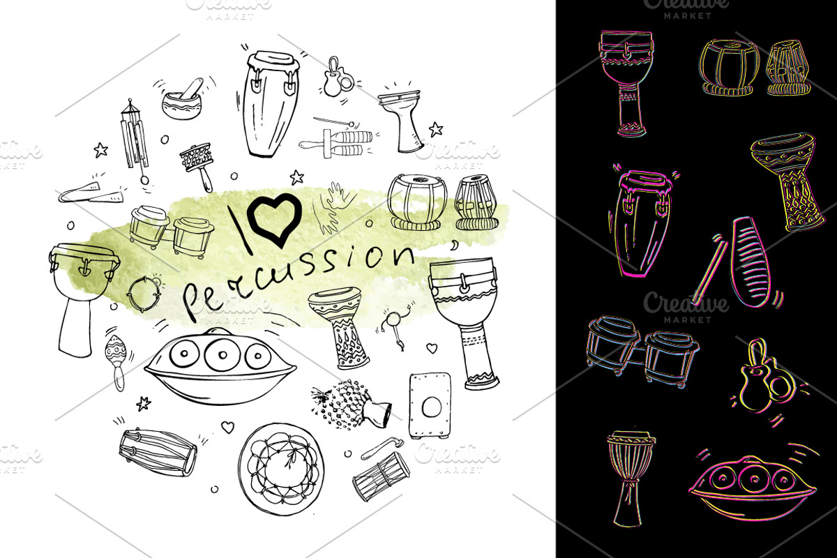 55 doodles of percussion instruments, an Object Graphic by airdynamic (Photo 5 of 5)