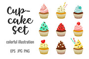 Cupcakes set & patterns, a Pattern Graphic by Primula`s shop (Thumbnail 2 of 7)