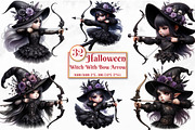 Halloween Witch With Bow Arrow, a Seasonal Illustration by Craft Nest (Thumbnail 1 of 5)