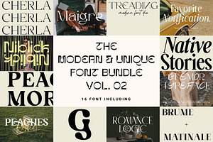 The Modern & Unique Font Bundle 02