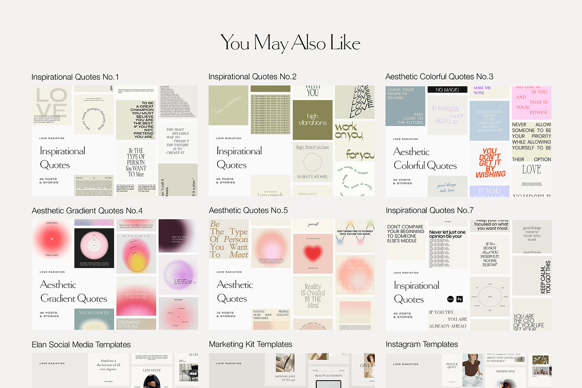 Instagram Quotes Posts Stories PS, a Social Media Template by Love Radiation Studio (Photo 21 of 22)