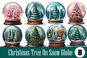 Christmas Tree On Snow Globe, an Illustration by Wow Magic