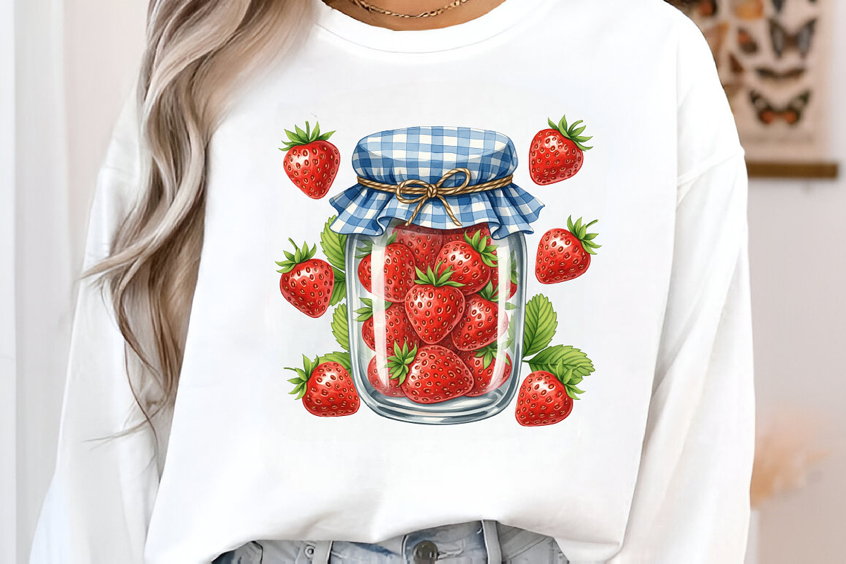 Strawberry-Themed Watercolor PNG, an Illustration by SinaCreation (Photo 9 of 9)
