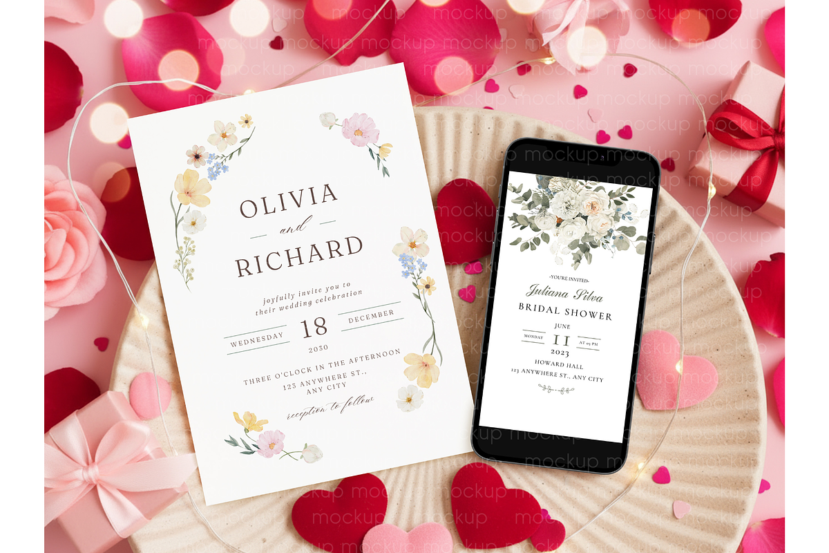 Valentine Card and Phone Display, a Product Mockup by MockupWizard (Photo 3 of 4)