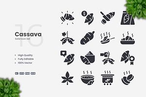 Cassava Solid Icons, an Icon by Upnowgraphic