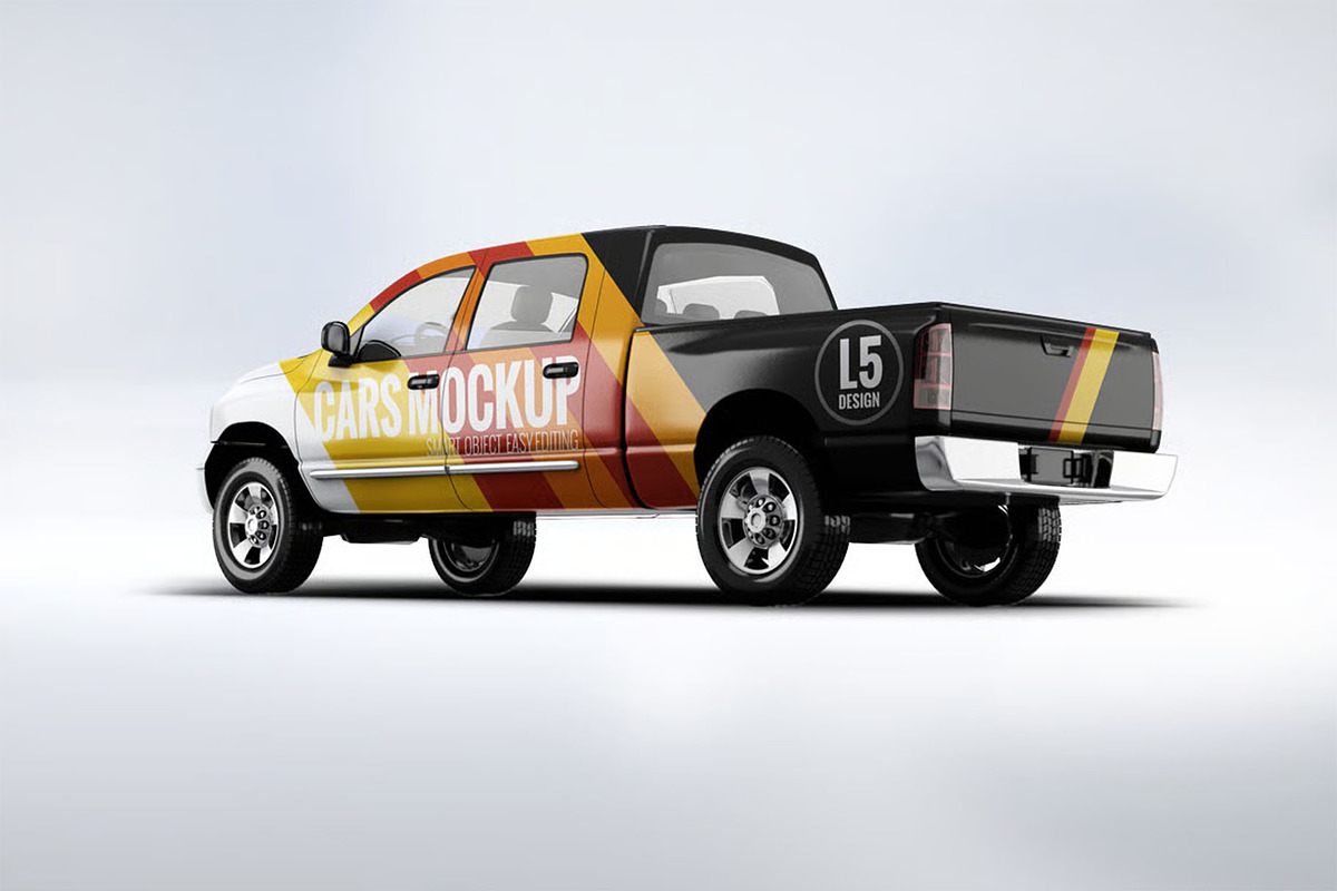 Pickup Truck Mock-Up, an Advertising Mockup by Hubzway (Photo 8 of 8)