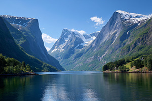 Majestic snow-capped mountains rise, a Nature Photo by MistyDay