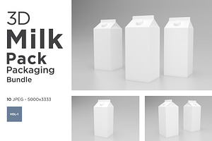Milk Pack Packaging Mockup Vol 1, a Food & Drink Photo by shahsoft