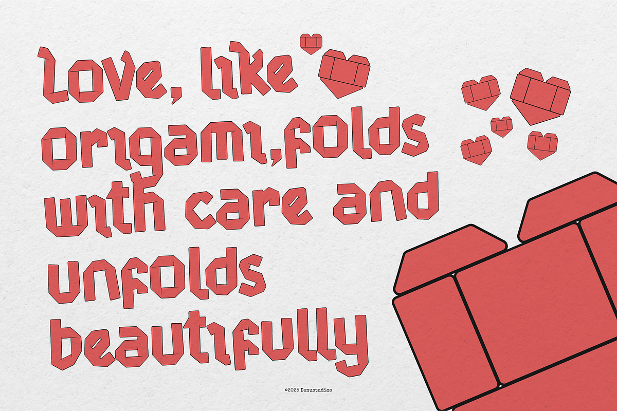 Origraph | Origami Font, a Font by Denustudios (Photo 3 of 12)