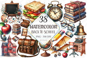 Vintage Back to School Clipart, a Graphic by designcity5