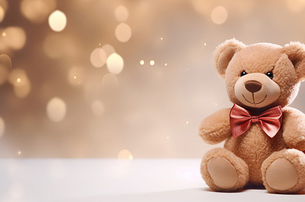 Festive Teddy Bear with Bow Tie, a Holiday Photo by Iconogenic