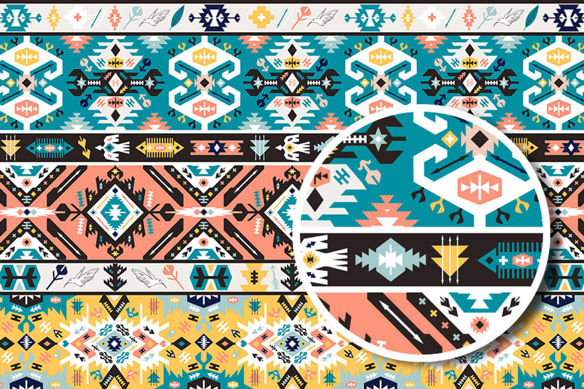 3 Geometric Boho Aztec Patterns, a Pattern Graphic by tomuato (Photo 3 of 4)