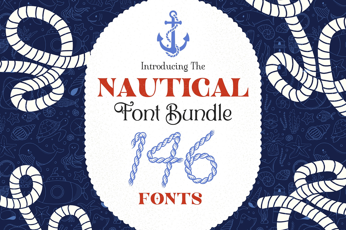 Nautical Font Bundle - 146 Fonts!, a Serif Font by HipFonts (Photo 1 of 9)