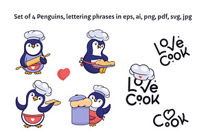 Funny Penguins Clipart. Cook Logo