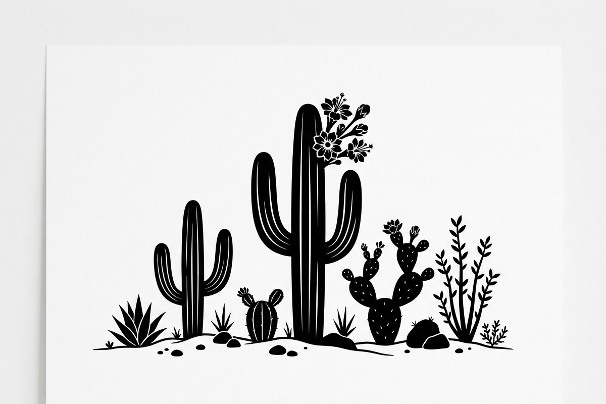 60 Desert Cactus Floral Silhouette, a Seasonal Illustration by Amazin_art (Photo 21 of 35)