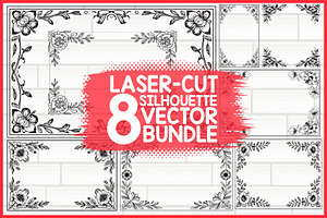 Floral Laser Cut Frame Set, an Illustration by jahid234