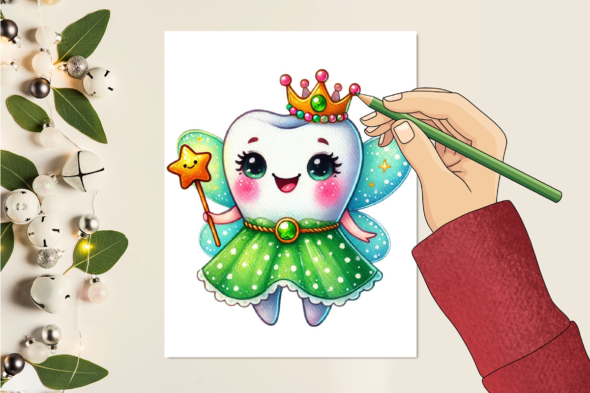 Colourful cute tooth fairy sublimati, a Seasonal Illustration by RobertsArt (Photo 5 of 7)
