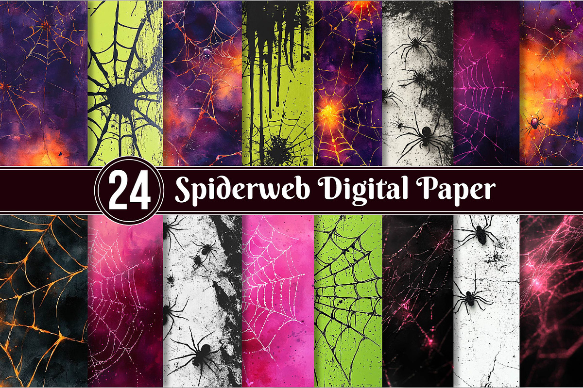 Spiderweb Digital Paper, an Illustration by Dream Creation (Photo 1 of 5)