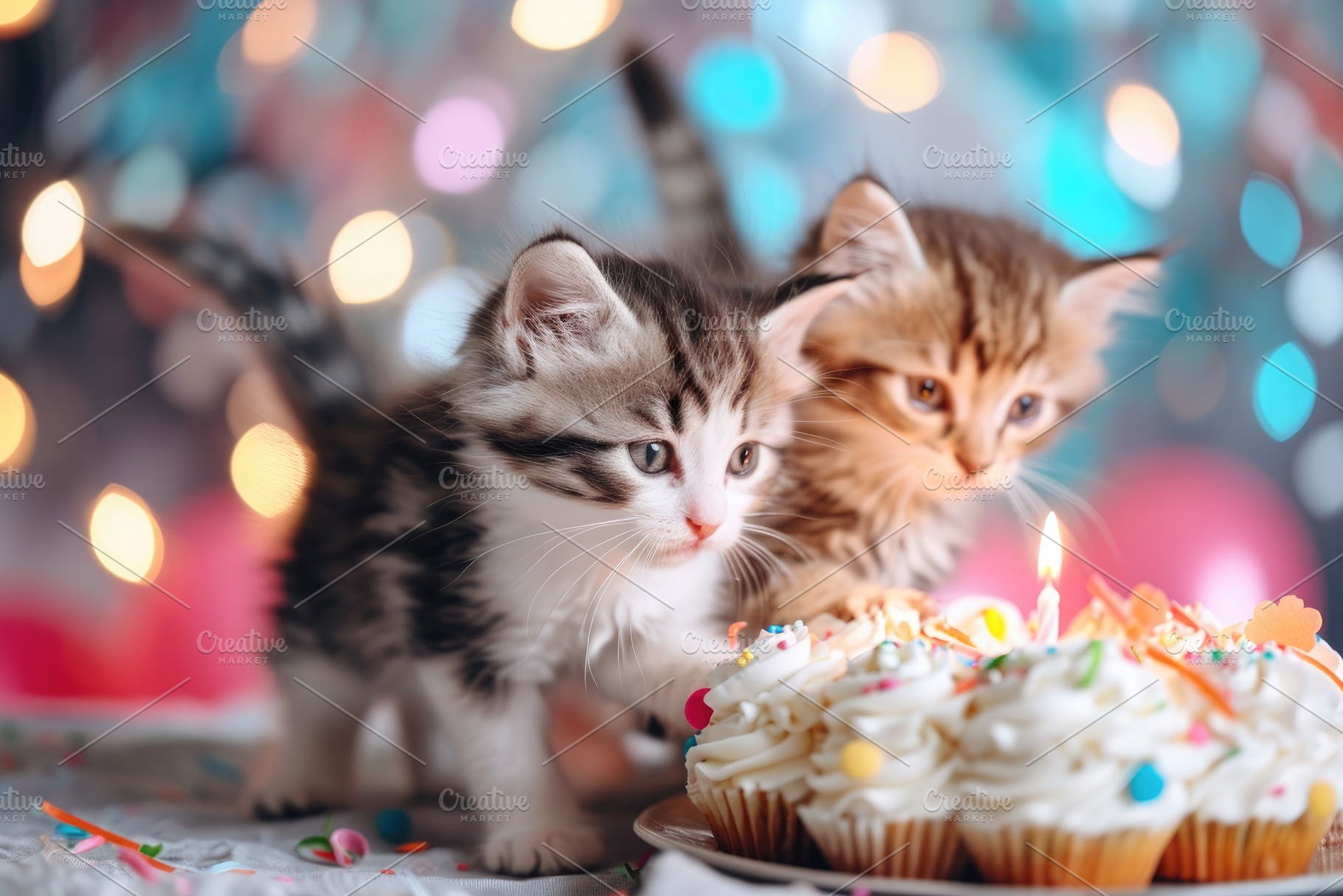 Two adorable kittens with their tail, a Photo by Iftikhar Alam