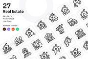 Real Estate Icons Set - Line, an Outline Icon by Kmg Design (Thumbnail 1 of 2)
