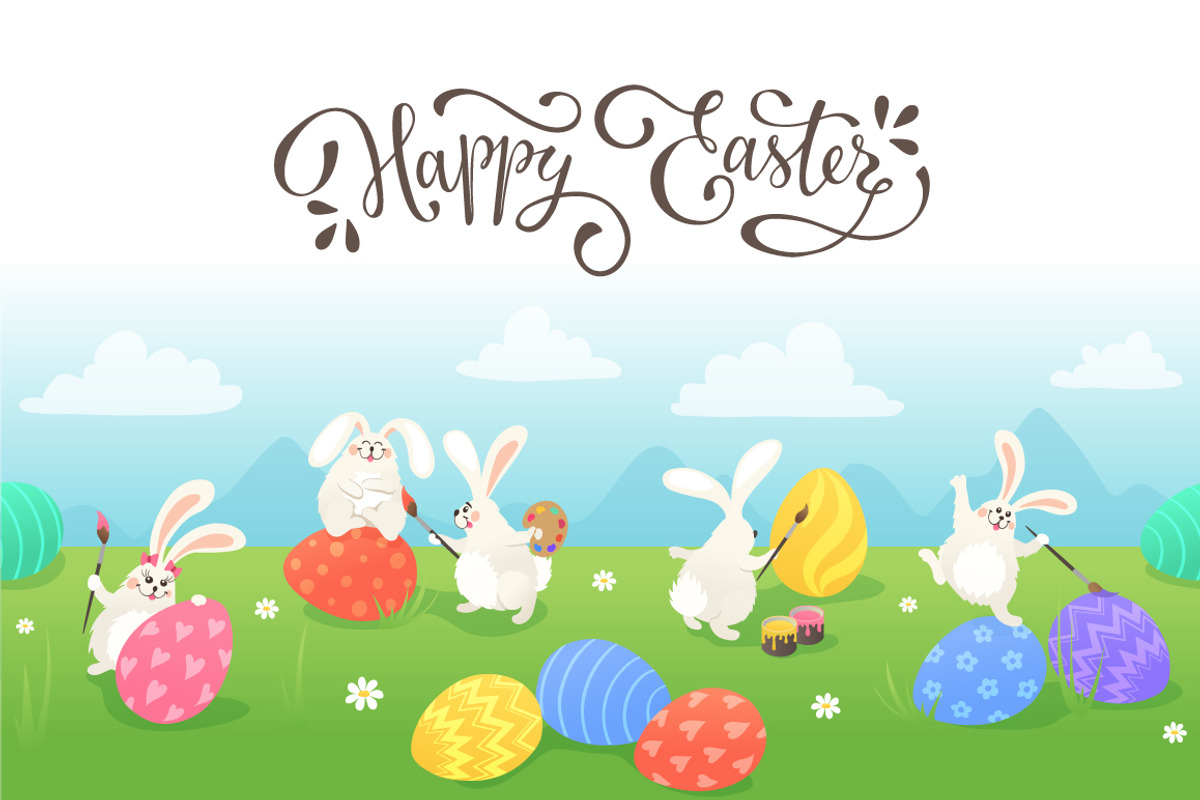 Easter bunnies, an Illustration by Olly Molly