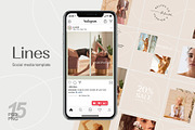 Instagram puzzle template - Lines, a Social Media Template by Olg Store (Thumbnail 1 of 8)