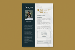 Sawyer Speaker Sheet Canva Template
