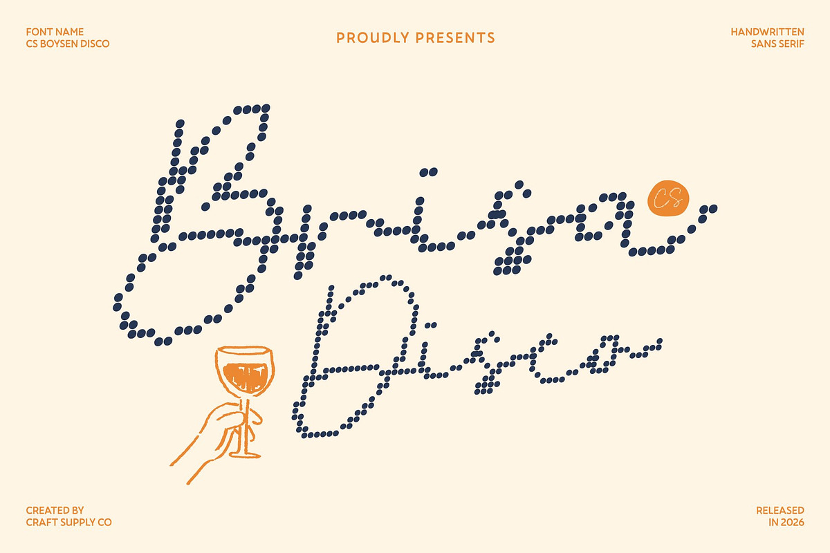 CS Brisa Disco, a Script Font by Craft Supply Co. (Photo 1 of 8)