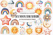 Sun Moon Star Nursery Clipart, an Illustration by Designworld (Thumbnail 1 of 5)