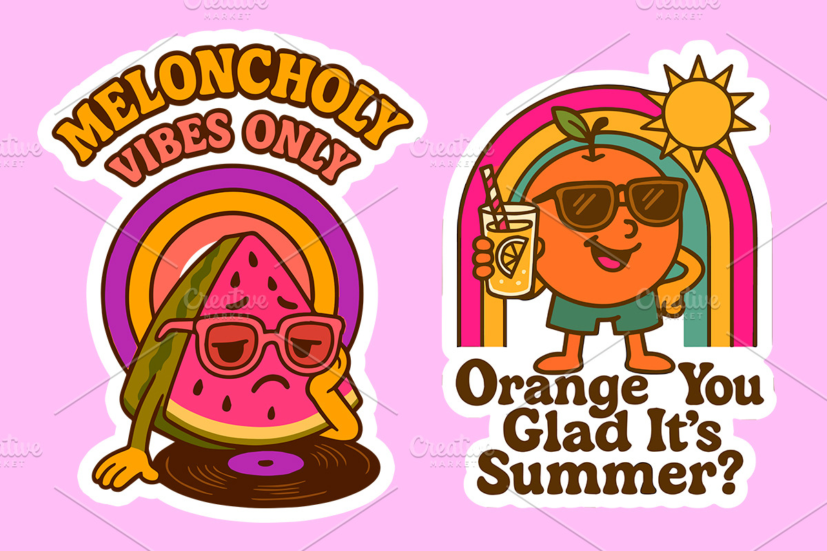 Retro Fruit Squad - Groovy Summer, an Object Graphic by LaVika (Photo 9 of 11)