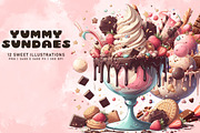 Yummy Sundaes, a Food Illustration by Digital Art Creations (Thumbnail 1 of 9)