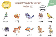 Watercolor vector domestic animals, an Animal Illustration by miminoshka (Thumbnail 7 of 8)