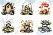 Fairy Garden Watercolor Clipart, an Illustration by designcity5 (Thumbnail 2 of 5)
