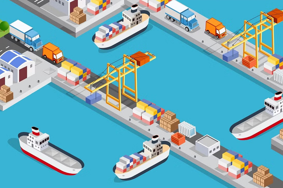 Isometric City industrial port with, a Transportation Illustration by AlexZeL (Photo 5 of 5)