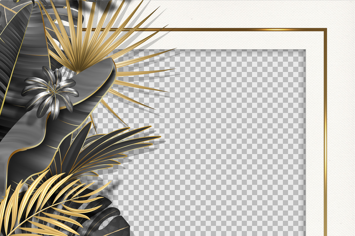 Botanical Tropical Leaves Frames, a Decorative Illustration by leezarius (Photo 2 of 7)