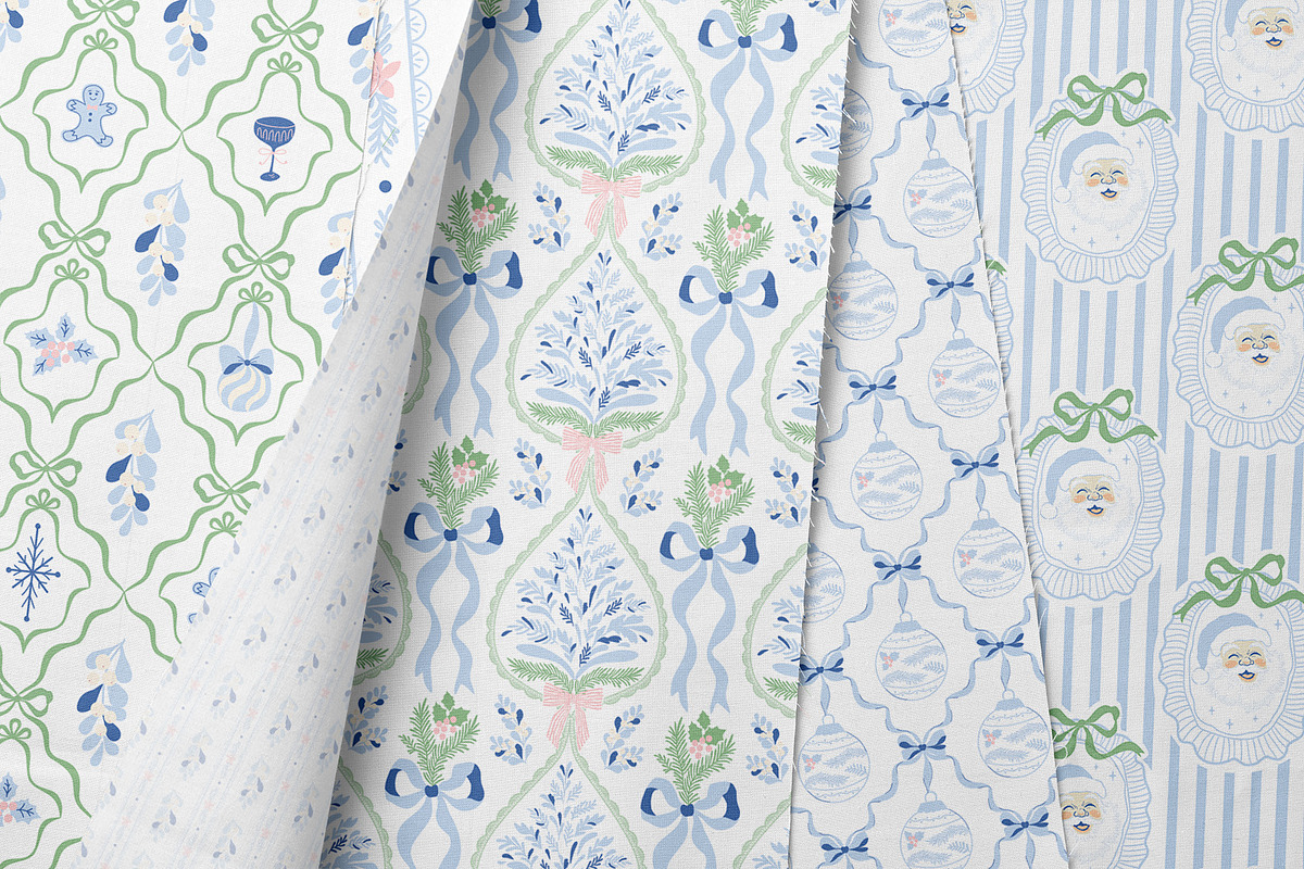 Grandmillennial Christmas patterns, a Pattern Graphic by Tani Kuzminka (Photo 7 of 23)