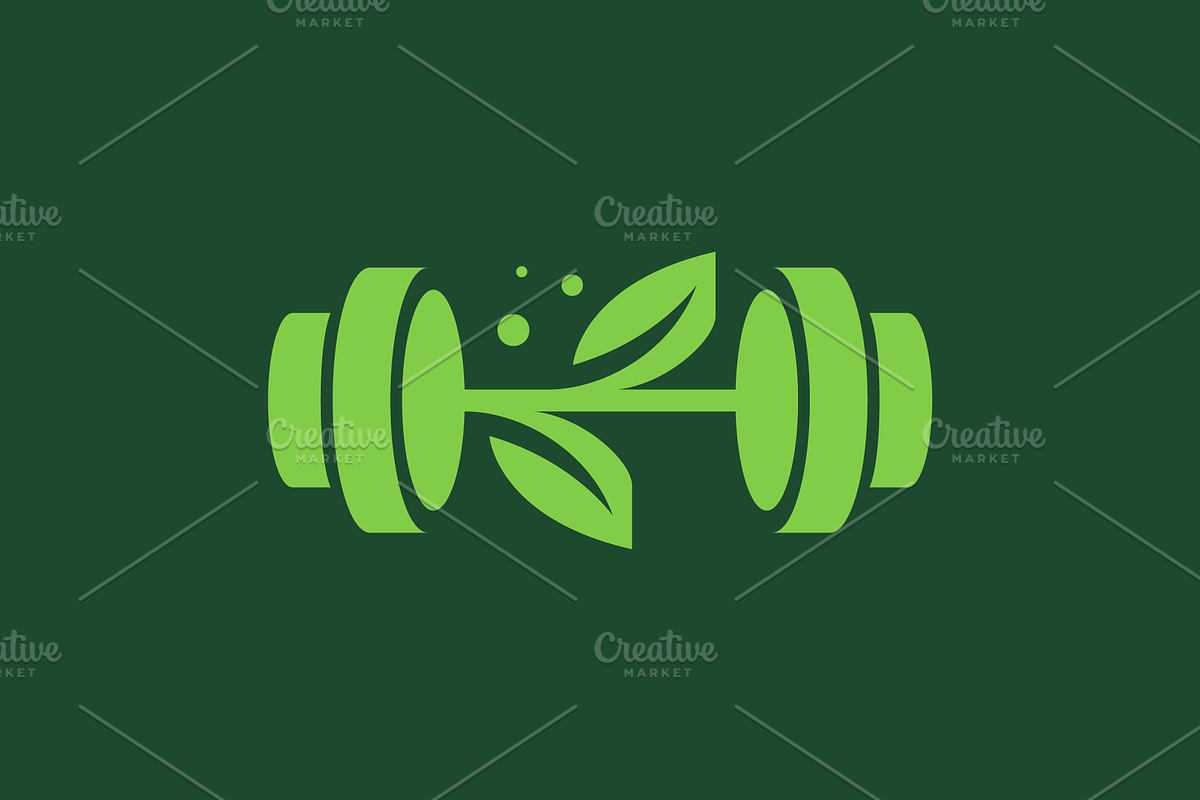 green gym fitness modern flat logo, a Branding & Logo Template by devastd