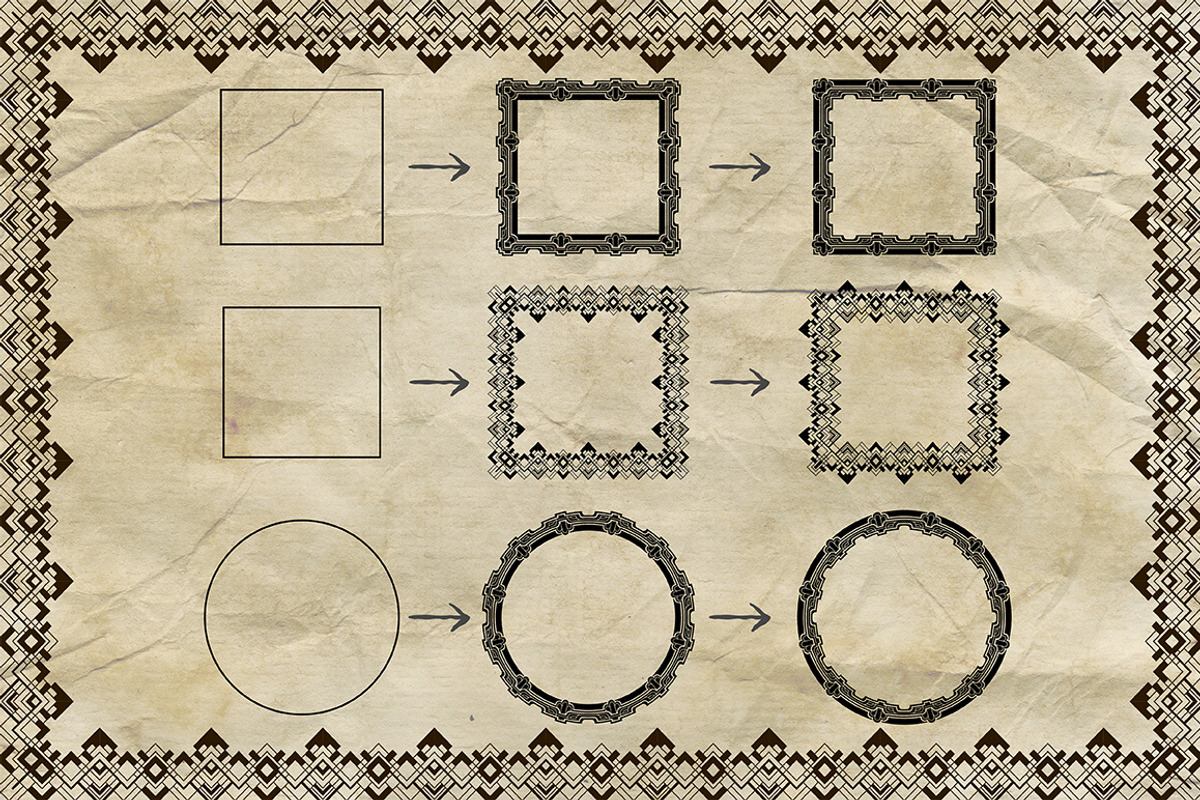 Vintage Border Frames Brushes Pack preview 3