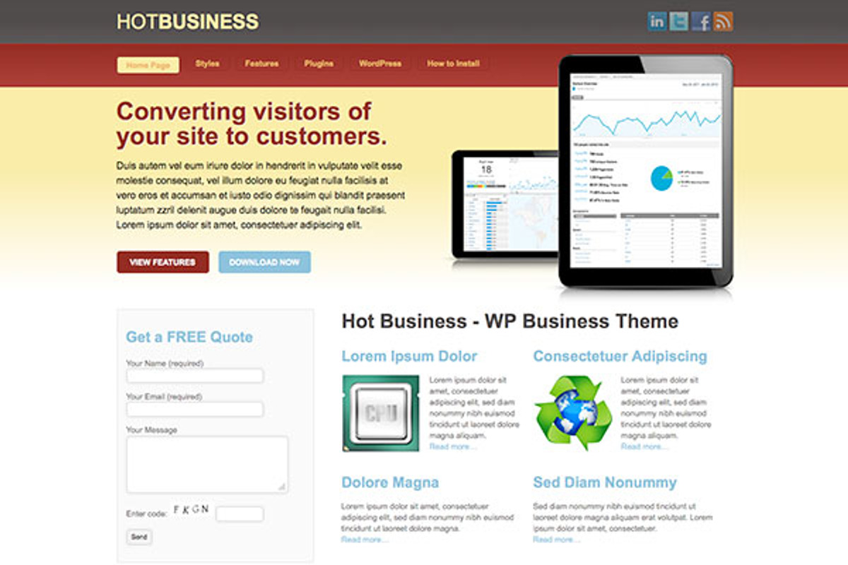 Hot Business, a WordPress Template by hot-themes (Photo 2 of 5)