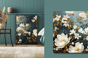 Handpainted Forest Flowers Wallpaper