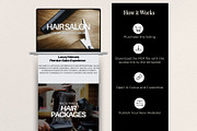 Hairstylist Booking Website Theme, a Landing Page Template by HAYAG Creatives (Thumbnail 4 of 8)