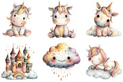 Baby Unicorn Clipart PNG Bundle, an Illustration by Sublimation Artist (Thumbnail 4 of 7)