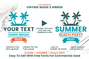 63 SUMMER VINTAGE BADGE & RIBBON, a Branding & Logo Template by Toonsteb (Thumbnail 2 of 16)