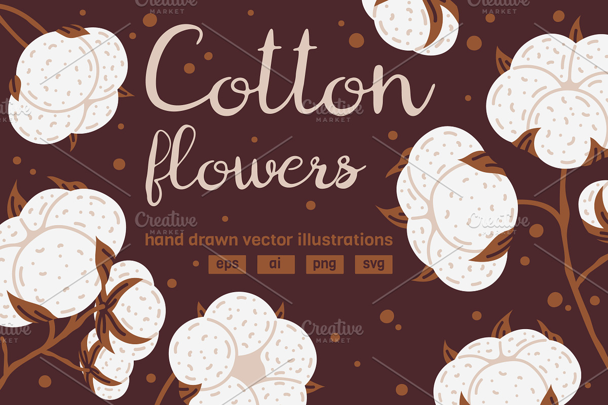 Cotton flowers, a Decorative Illustration by Torontotokio (Photo 1 of 5)