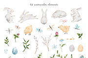 Spring watercolor clipart set, an Animal Illustration by Pattern + watercolor (Thumbnail 4 of 11)