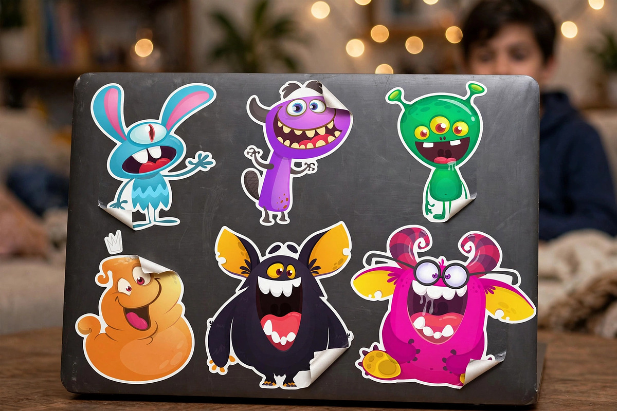 Fruity Frights - 6 Cute Monsters, a Decorative Illustration by D R A W K M A N (Photo 2 of 8)