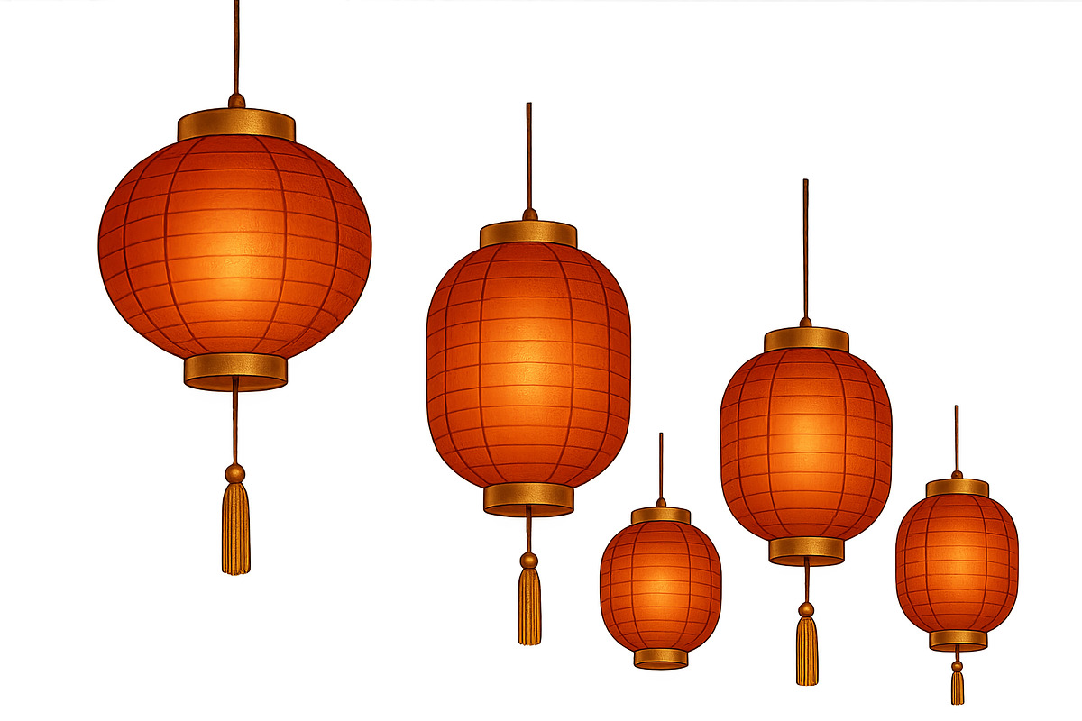 Mid autumn festival lanterns isolate, an Illustration by Dvoevnore photos