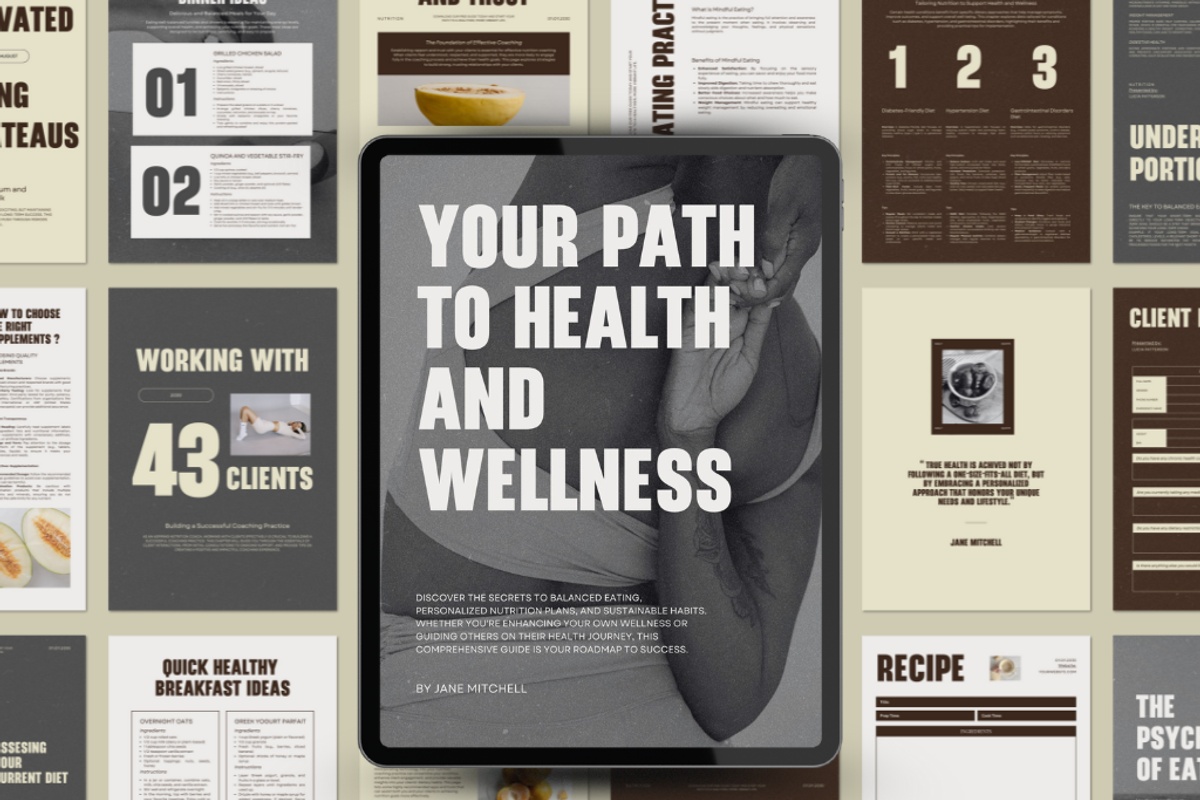 60 Health & Wellness Workbook Canva, a Presentation Template by Amaré Creative (Photo 1 of 6)
